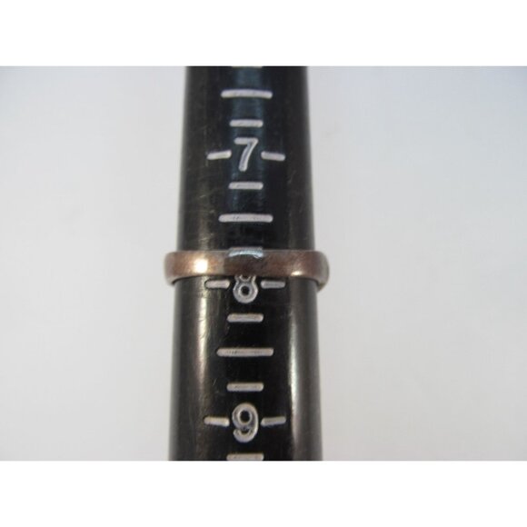 Faux Pearl Green and Clear Rhinestone Sterling Silver Gold Vermeil Ring Size 8.2 - Picture 8 of 12